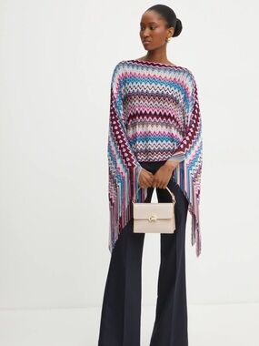 NWT Missoni Iconic Zig Zag Poncho Shawl Scarf